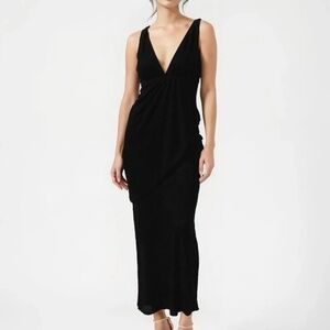 BEBE Halter Sleeveless Maxi Dress Black Small